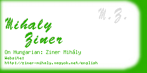 mihaly ziner business card